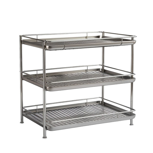 Dind Stainless Steel Countertop Kitchen Organizer - Multi-Tier Dish and Spice Rack